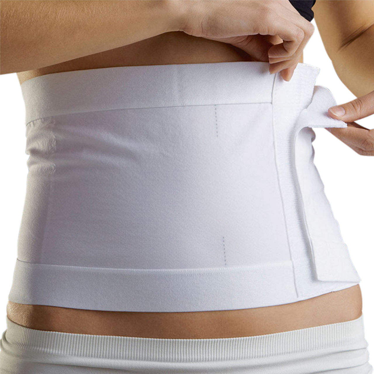 Ceinture abdominale Carefix, avec fermeture velcro, blanc