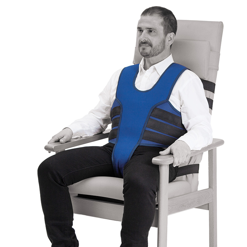 Gilet de sécurité avec sangle pelvienne Salvaclip safe, pour chaise