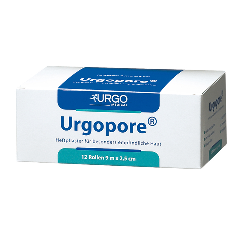 Sparadrap microporeux Urgopore, blanc, 9 m x 2.5 cm