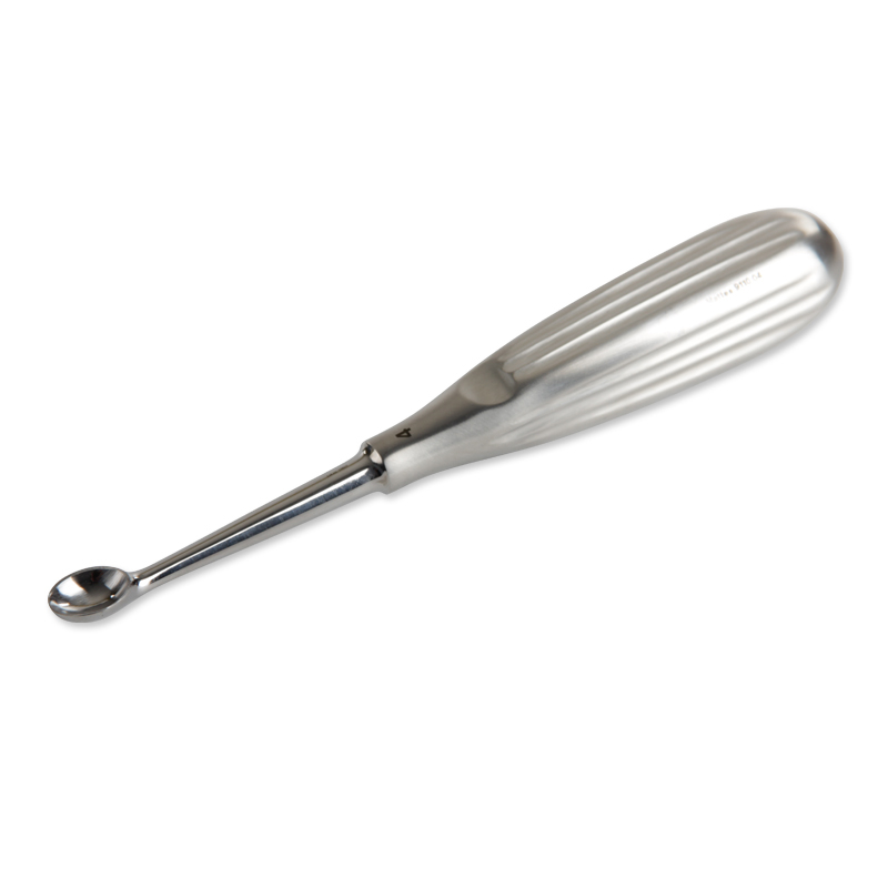 Cuillère curette, dm 4 mm, inox, qualité A, jetable