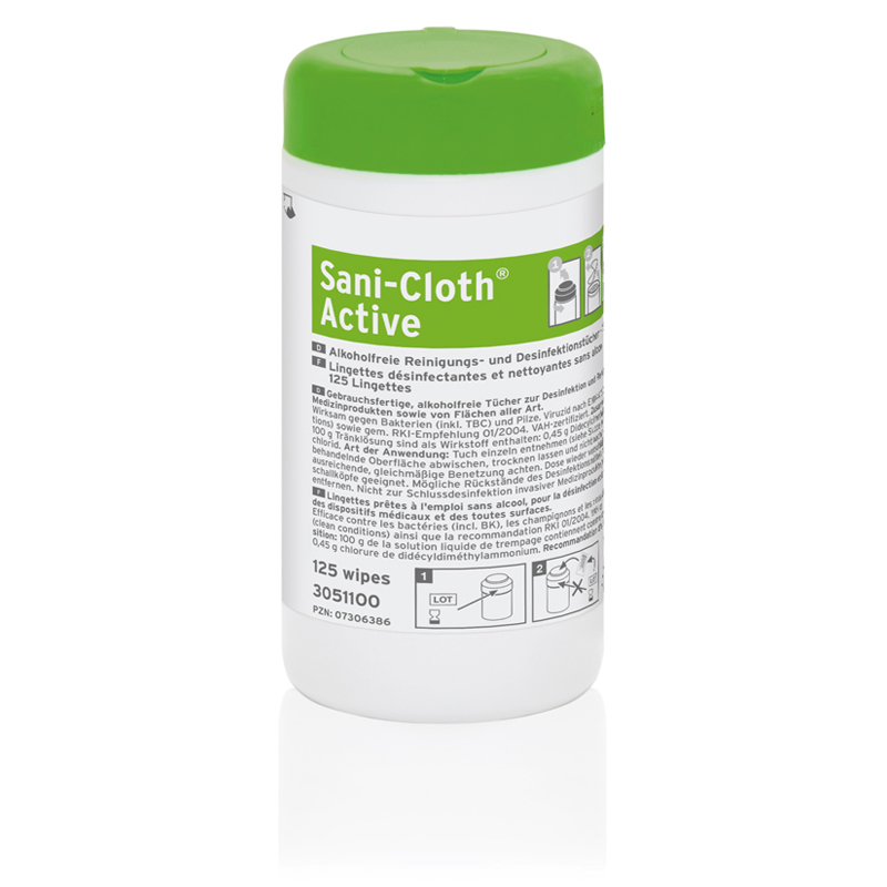 Lingettes désinfectantes Sani-Cloth Active, sans alcool, (13 x 22 cm)